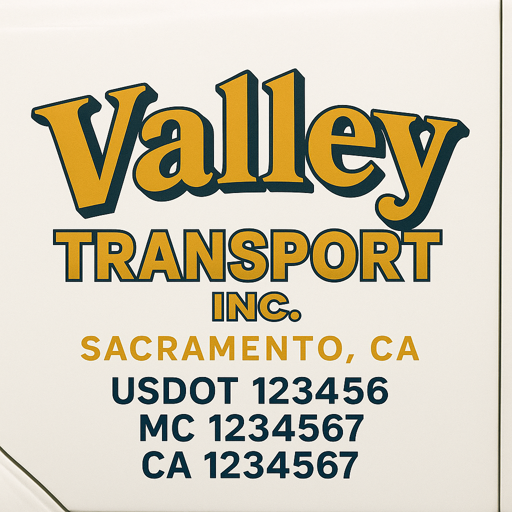 Custom Truck Door Decal Sticker Label Signs For Compliance | USDOT Truck Door Decal Lettering For Trucking & Transport Companies