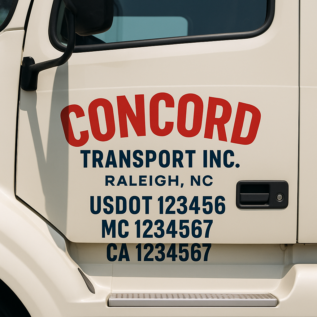 Custom Truck Door Decal Sticker Label Signs For Compliance | USDOT Truck Door Decal Lettering For Trucking & Transport Companies