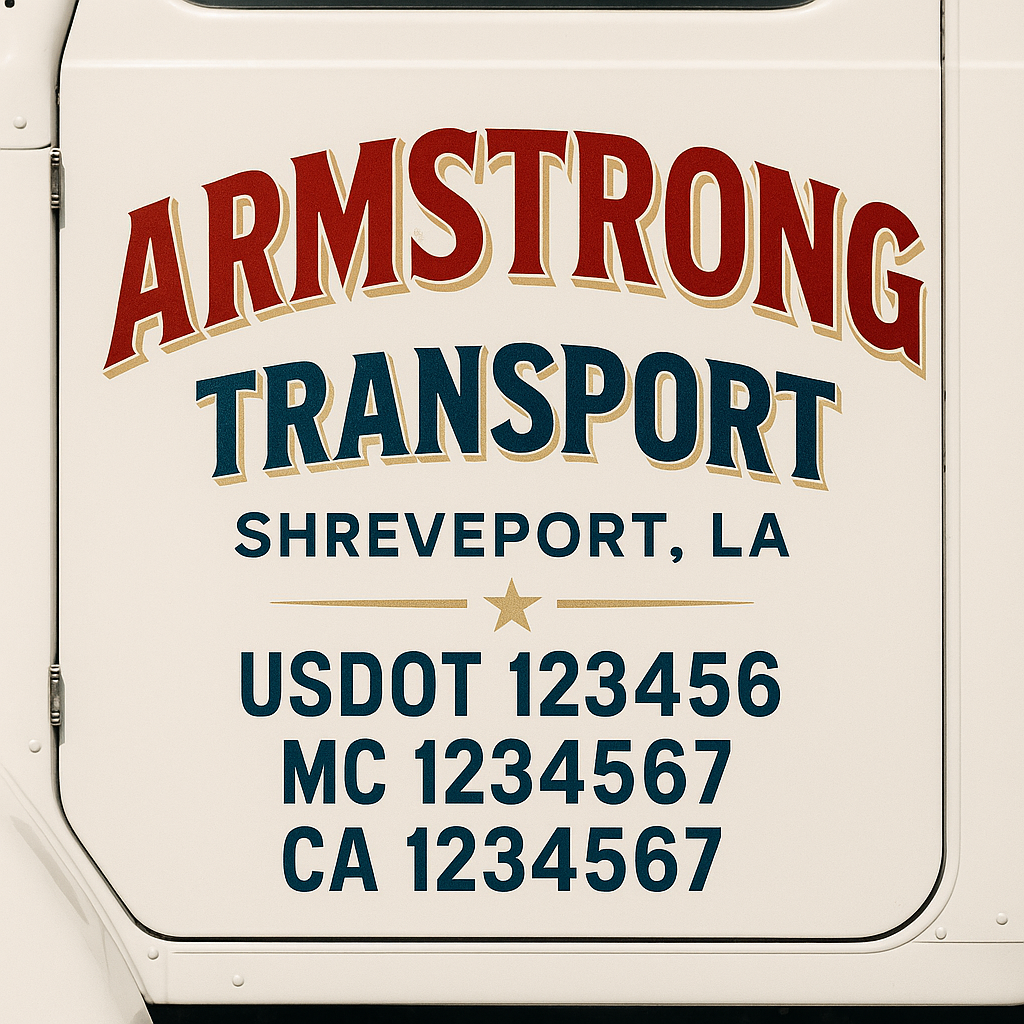 Custom Truck Door Decal Sticker Label Signs For Compliance | USDOT Truck Door Decal Lettering For Trucking & Transport Companies