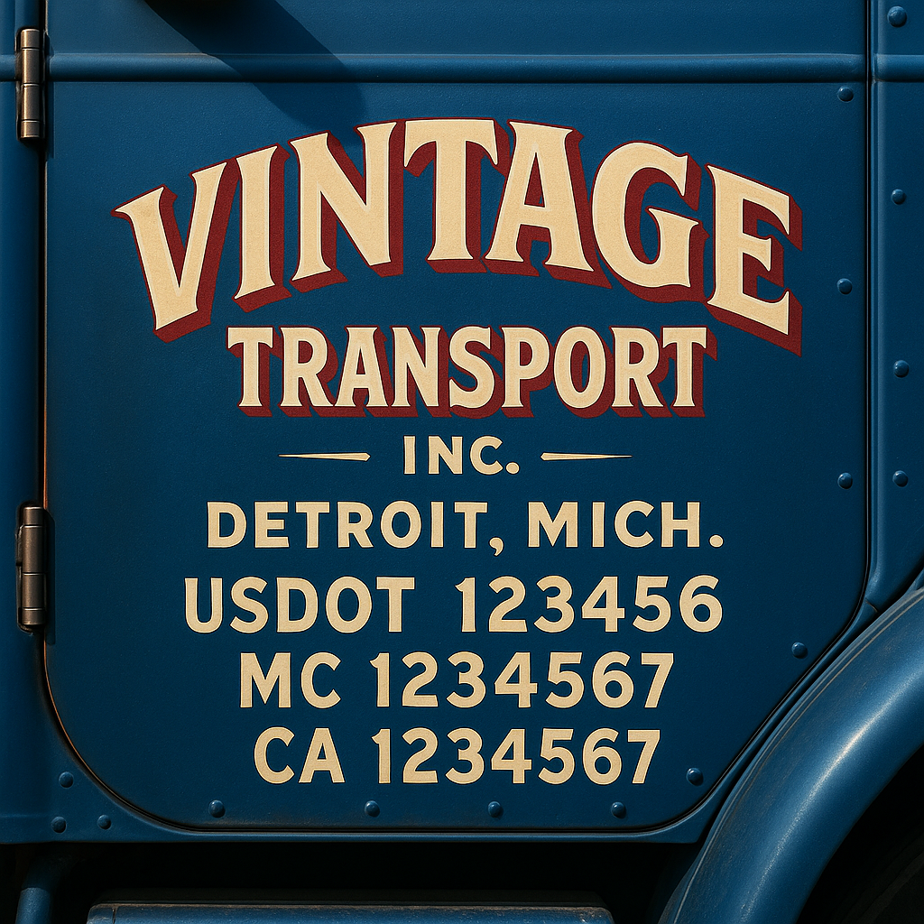 Custom Truck Door Decal Sticker Label Signs For Compliance | USDOT Truck Door Decal Lettering For Trucking & Transport Companies