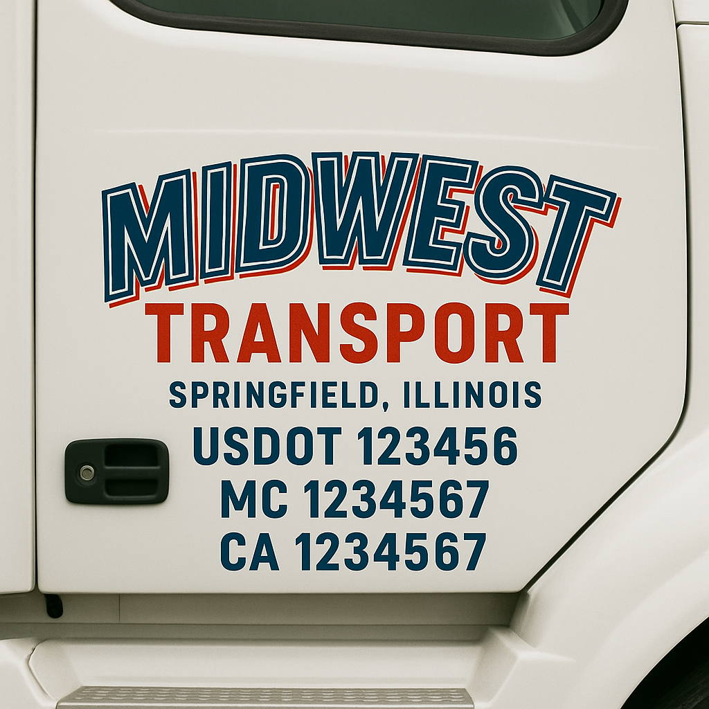 Custom Truck Door Decal Sticker Label Signs For Compliance | USDOT Truck Door Decal Lettering For Trucking & Transport Companies