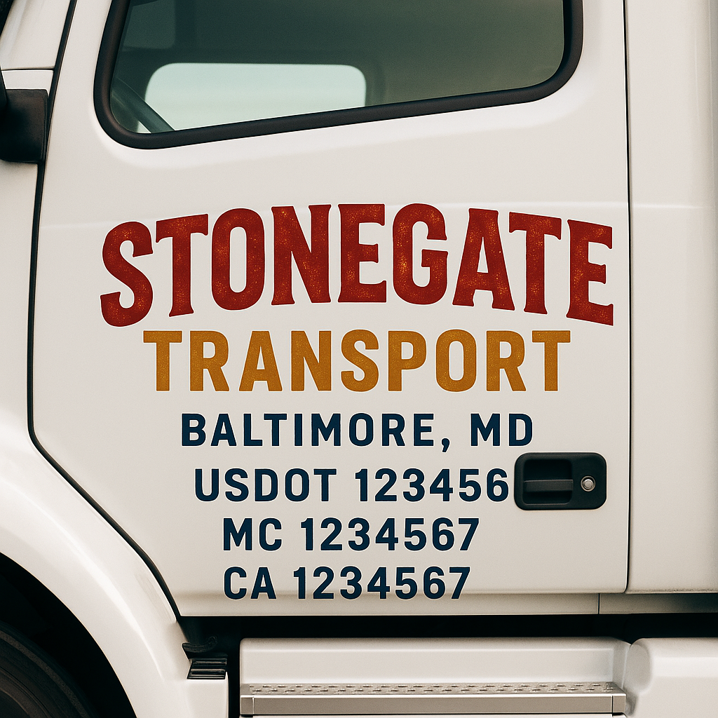 Custom Truck Door Decal Sticker Label Signs For Compliance | USDOT Truck Door Decal Lettering For Trucking & Transport Companies