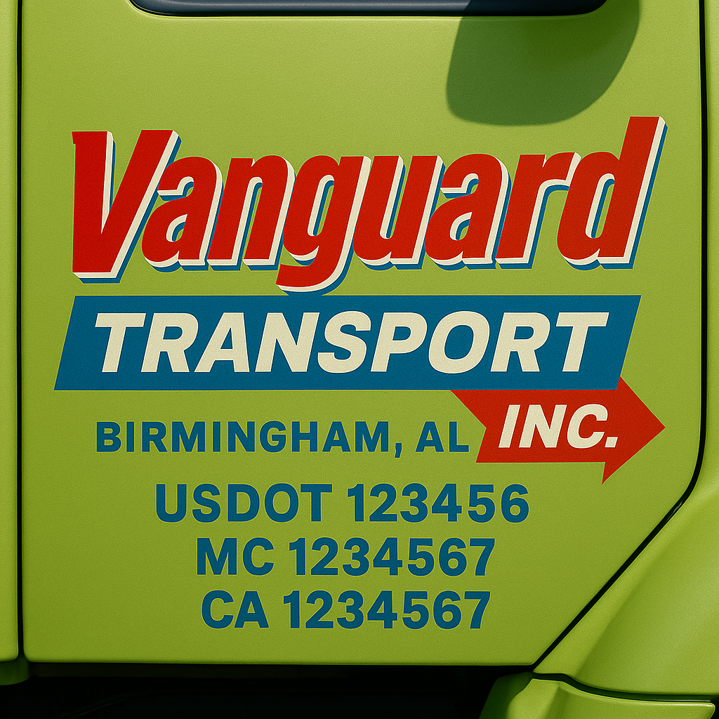 Custom Truck Door Decal Sticker Label Signs For Compliance | USDOT Truck Door Decal Lettering For Trucking & Transport Companies