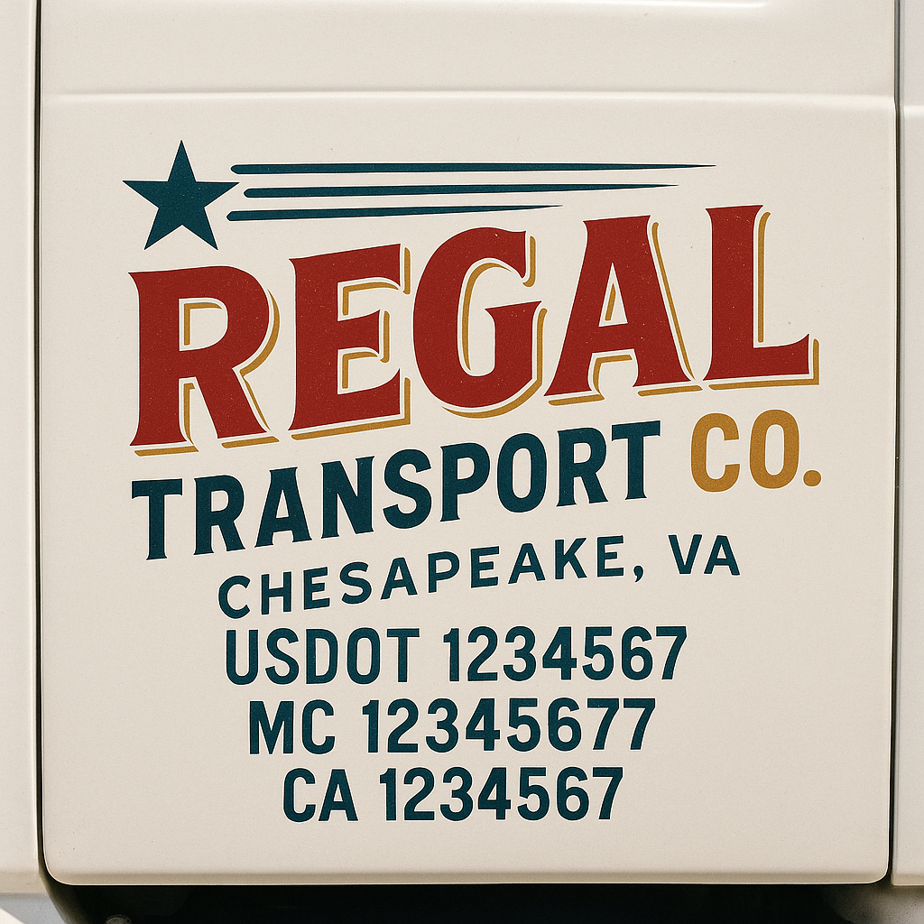 Custom Truck Door Decal Sticker Label Signs For Compliance | USDOT Truck Door Decal Lettering For Trucking & Transport Companies