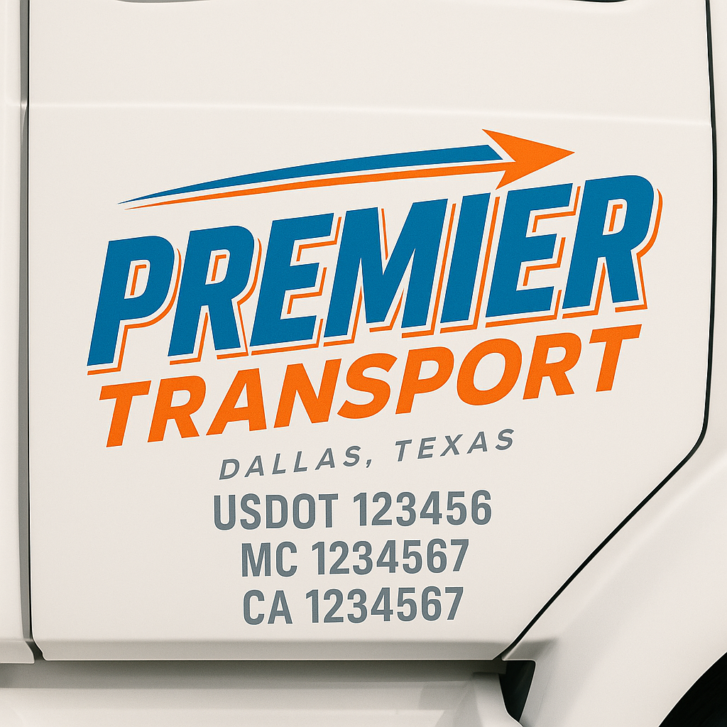 Custom Truck Door Decal Sticker Label Signs For Compliance | USDOT Truck Door Decal Lettering For Trucking & Transport Companies