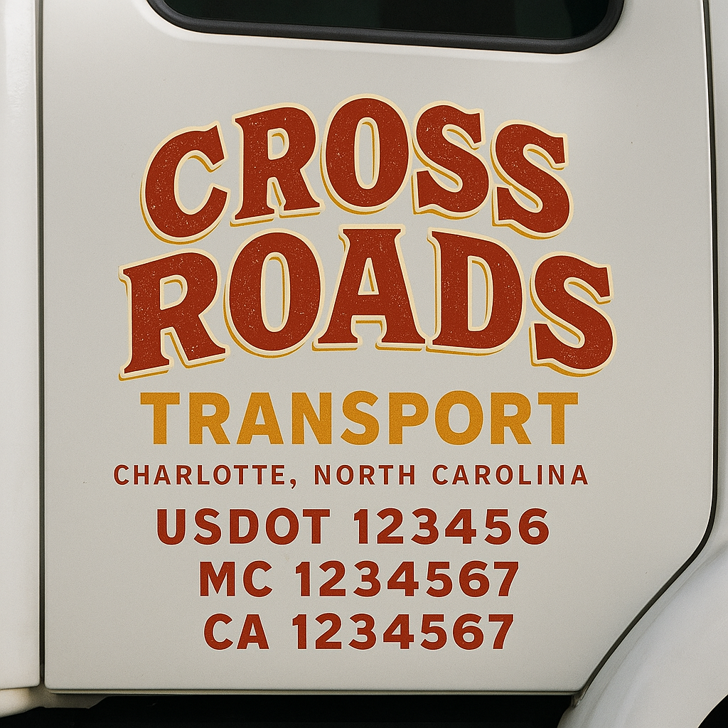 Custom Truck Door Decal Sticker Label Signs For Compliance | USDOT Truck Door Decal Lettering For Trucking & Transport Companies