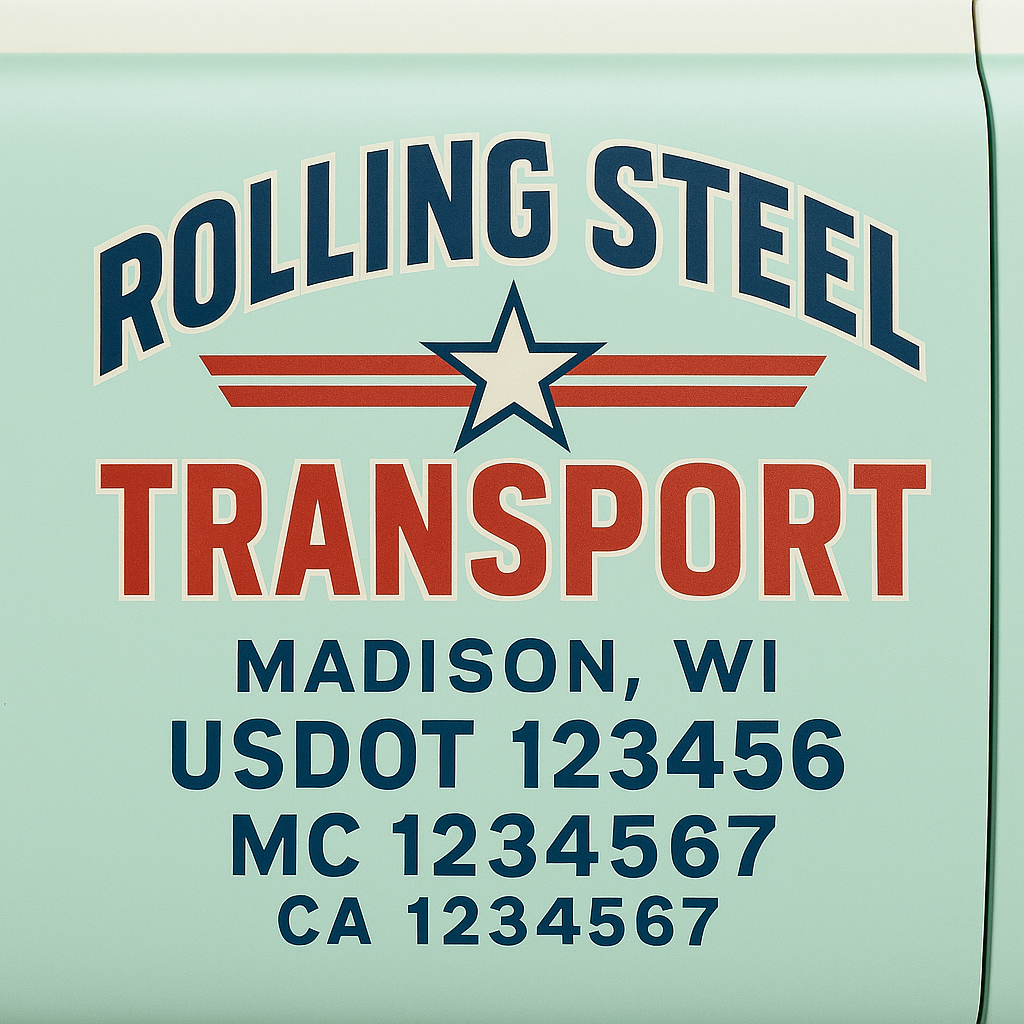 Custom Truck Door Decal Sticker Label Signs For Compliance | USDOT Truck Door Decal Lettering For Trucking & Transport Companies
