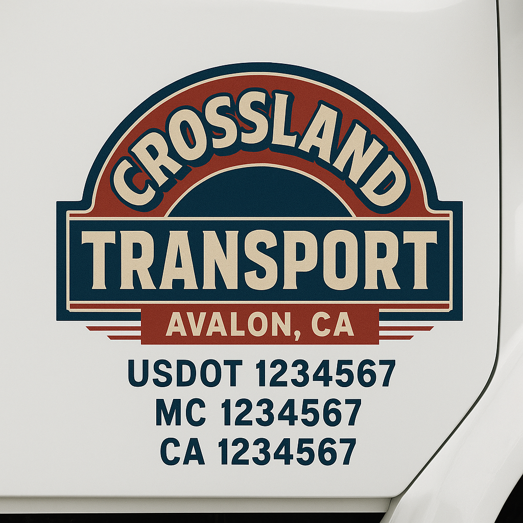 Custom Truck Door Decal Sticker Label Signs For Compliance | USDOT Truck Door Decal Lettering For Trucking & Transport Companies