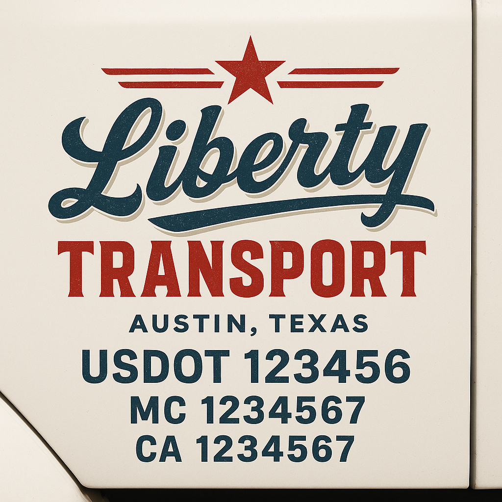 Custom Truck Door Decal Sticker Label Signs For Compliance | USDOT Truck Door Decal Lettering For Trucking & Transport Companies