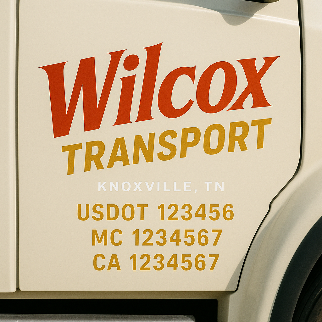 Custom Truck Door Decal Sticker Label Signs For Compliance | USDOT Truck Door Decal Lettering For Trucking & Transport Companies