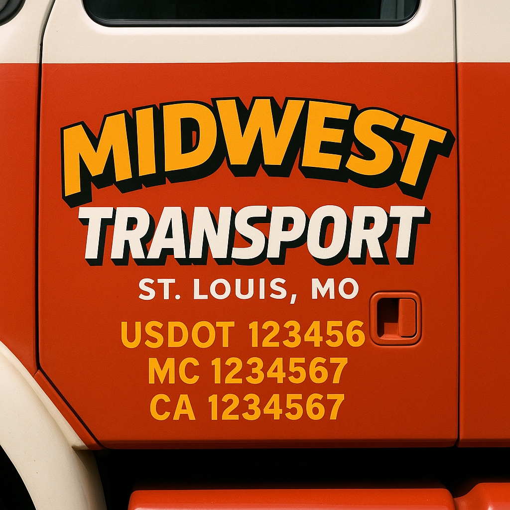 Custom Truck Door Decal Sticker Label Signs For Compliance | USDOT Truck Door Decal Lettering For Trucking & Transport Companies