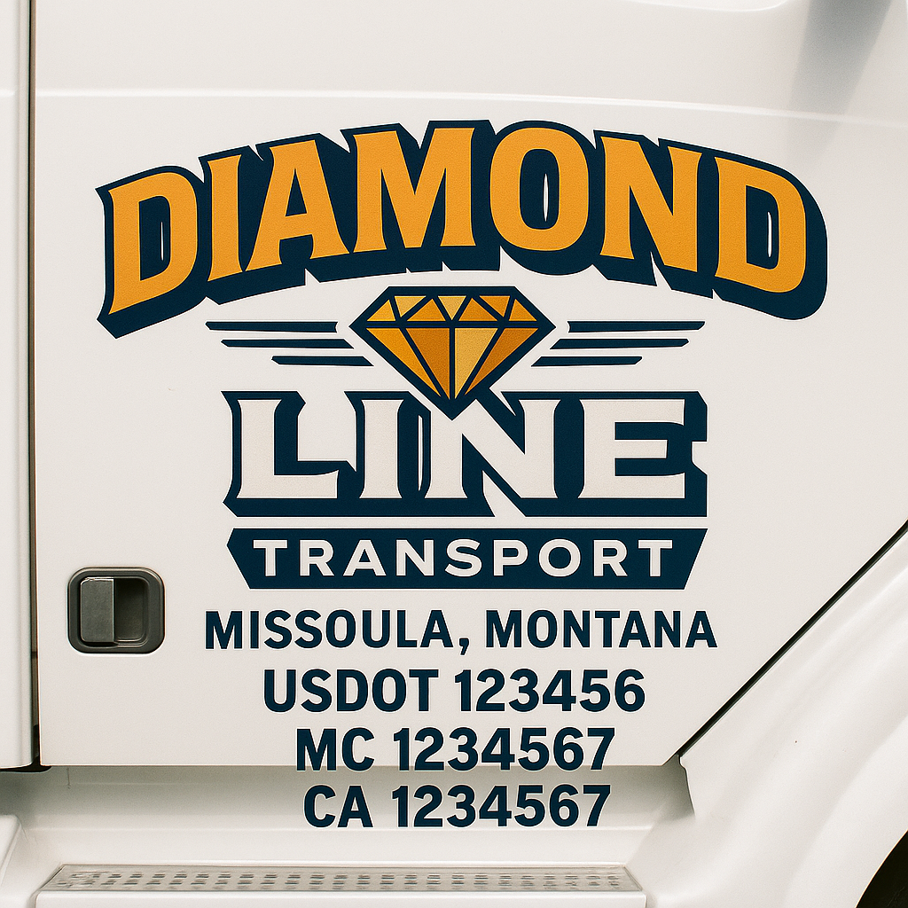 Custom Truck Door Decal Sticker Label Signs For Compliance | USDOT Truck Door Decal Lettering For Trucking & Transport Companies