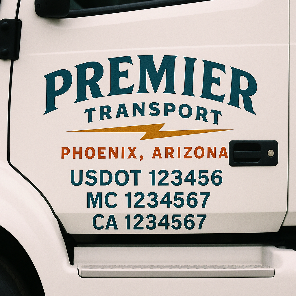 Custom Truck Door Decal Sticker Label Signs For Compliance | USDOT Truck Door Decal Lettering For Trucking & Transport Companies
