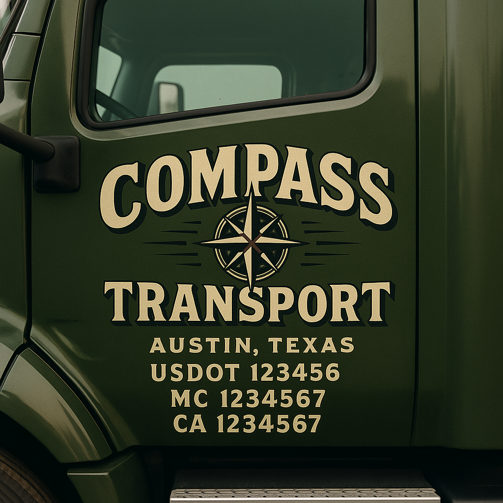 Custom Truck Door Decal Sticker Label Signs For Compliance | USDOT Truck Door Decal Lettering For Trucking & Transport Companies