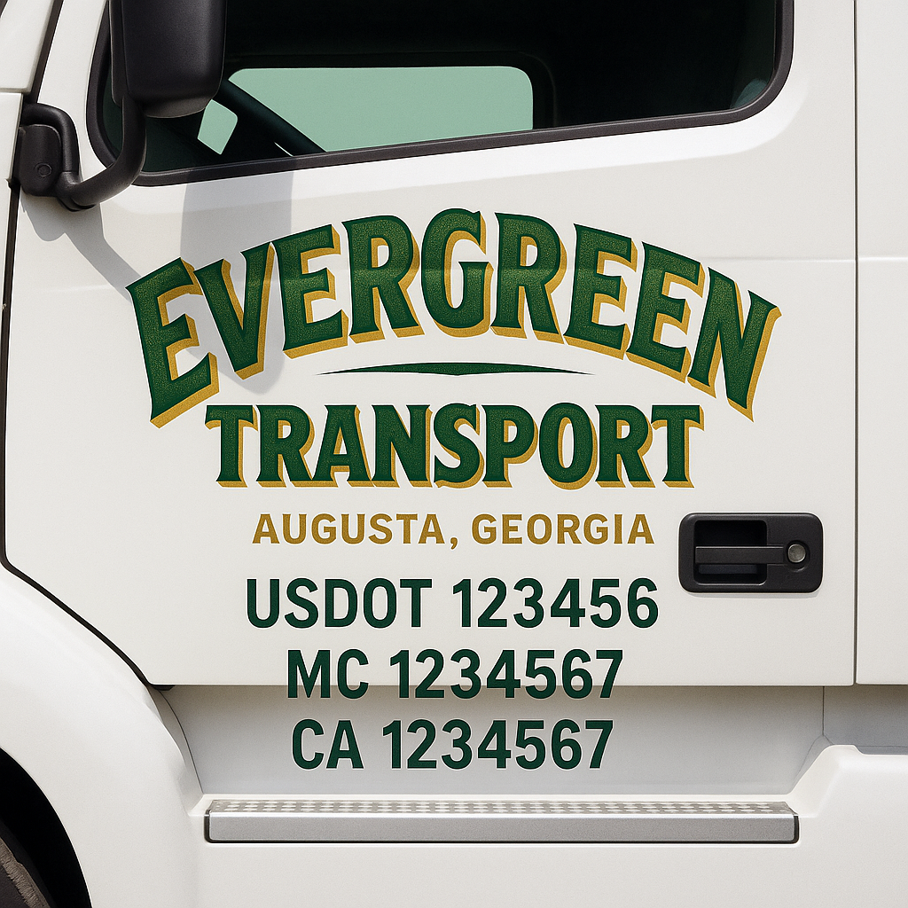 Custom Truck Door Decal Sticker Label Signs For Compliance | USDOT Truck Door Decal Lettering For Trucking & Transport Companies