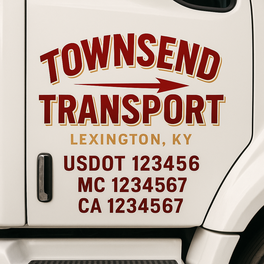 Custom Truck Door Decal Sticker Label Signs For Compliance | USDOT Truck Door Decal Lettering For Trucking & Transport Companies