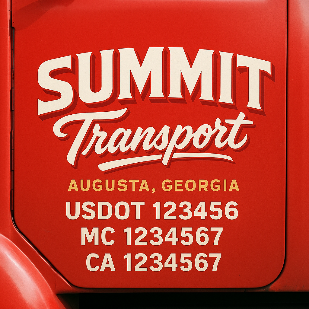 Custom Truck Door Decal Sticker Label Signs For Compliance | USDOT Truck Door Decal Lettering For Trucking & Transport Companies