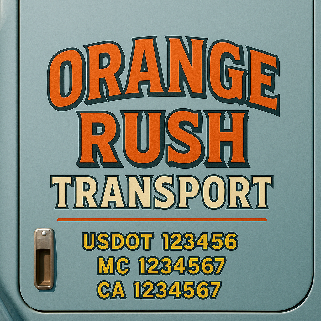 Custom Truck Door Decal Sticker Label Signs For Compliance | USDOT Truck Door Decal Lettering For Trucking & Transport Companies
