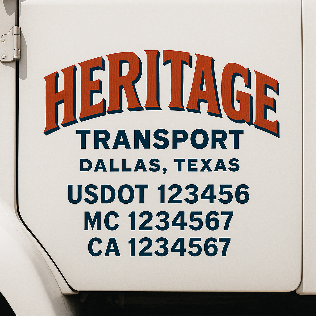 Custom Truck Door Decal Sticker Label Signs For Compliance | USDOT Truck Door Decal Lettering For Trucking & Transport Companies