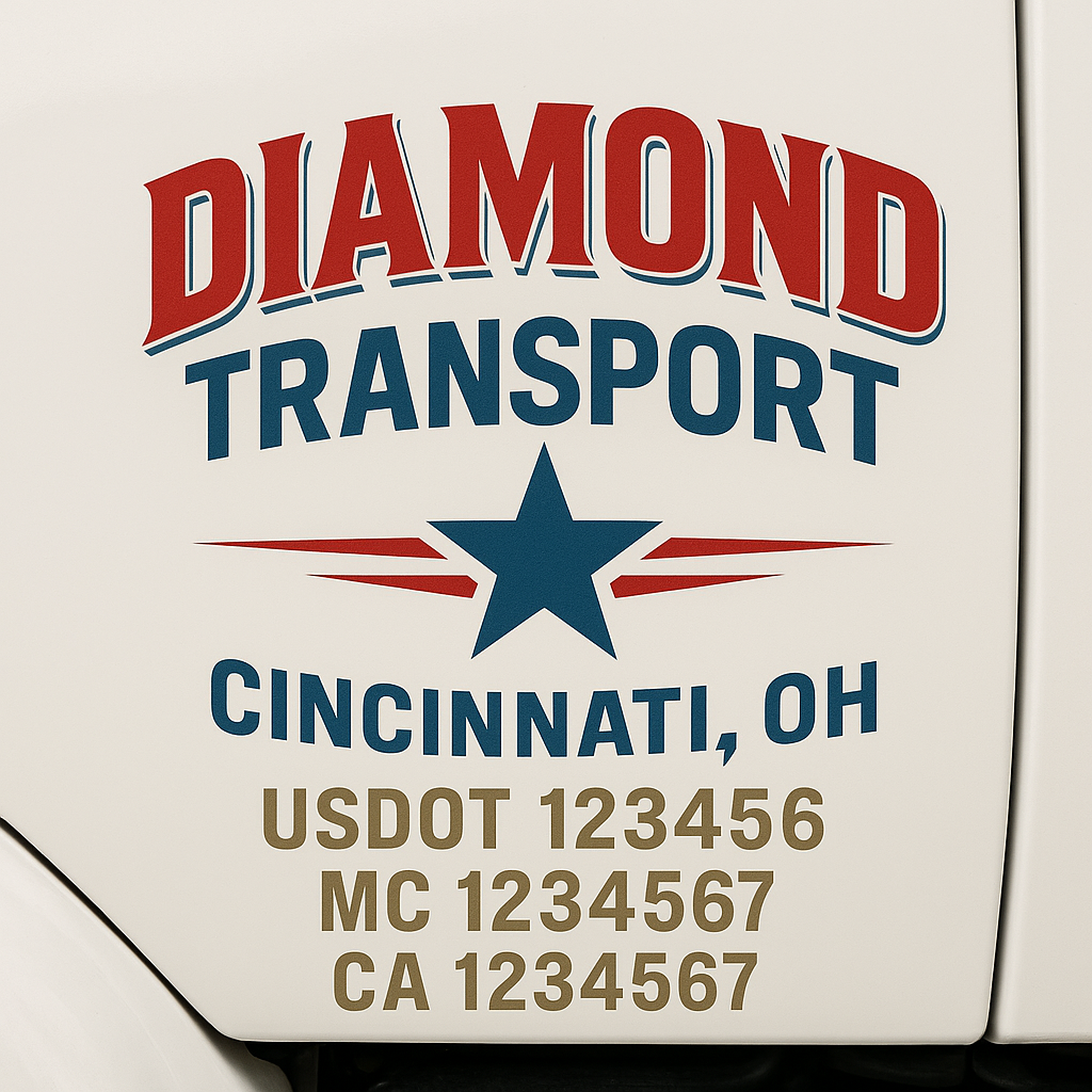 Custom Truck Door Decal Sticker Label Signs For Compliance | USDOT Truck Door Decal Lettering For Trucking & Transport Companies
