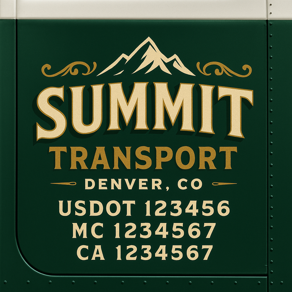 Custom Truck Door Decal Sticker Label Signs For Compliance | USDOT Truck Door Decal Lettering For Trucking & Transport Companies