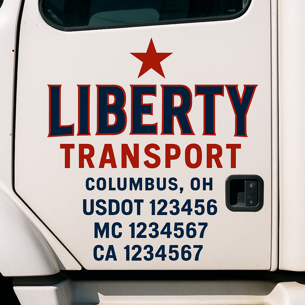 Custom Truck Door Decal Sticker Label Signs For Compliance | USDOT Truck Door Decal Lettering For Trucking & Transport Companies