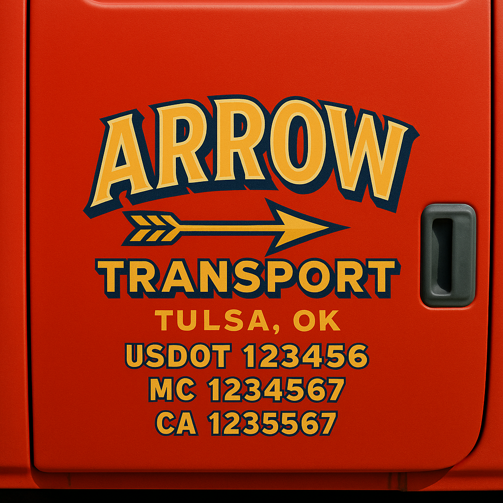 Custom Truck Door Decal Sticker Label Signs For Compliance | USDOT Truck Door Decal Lettering For Trucking & Transport Companies