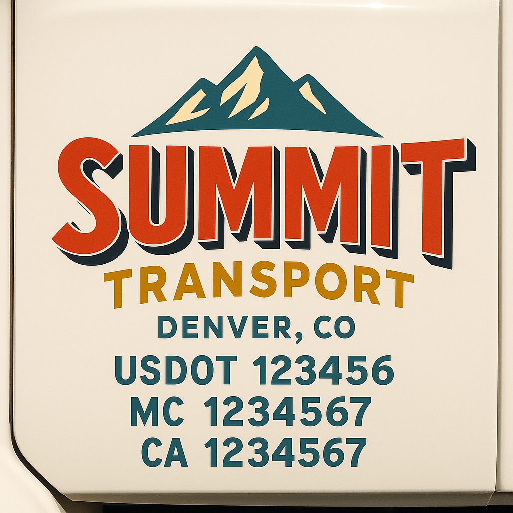 Custom Truck Door Decal Sticker Label Signs For Compliance | USDOT Truck Door Decal Lettering For Trucking & Transport Companies