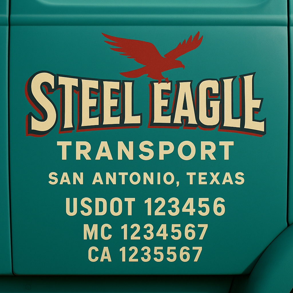Custom Truck Door Decal Sticker Label Signs For Compliance | USDOT Truck Door Decal Lettering For Trucking & Transport Companies