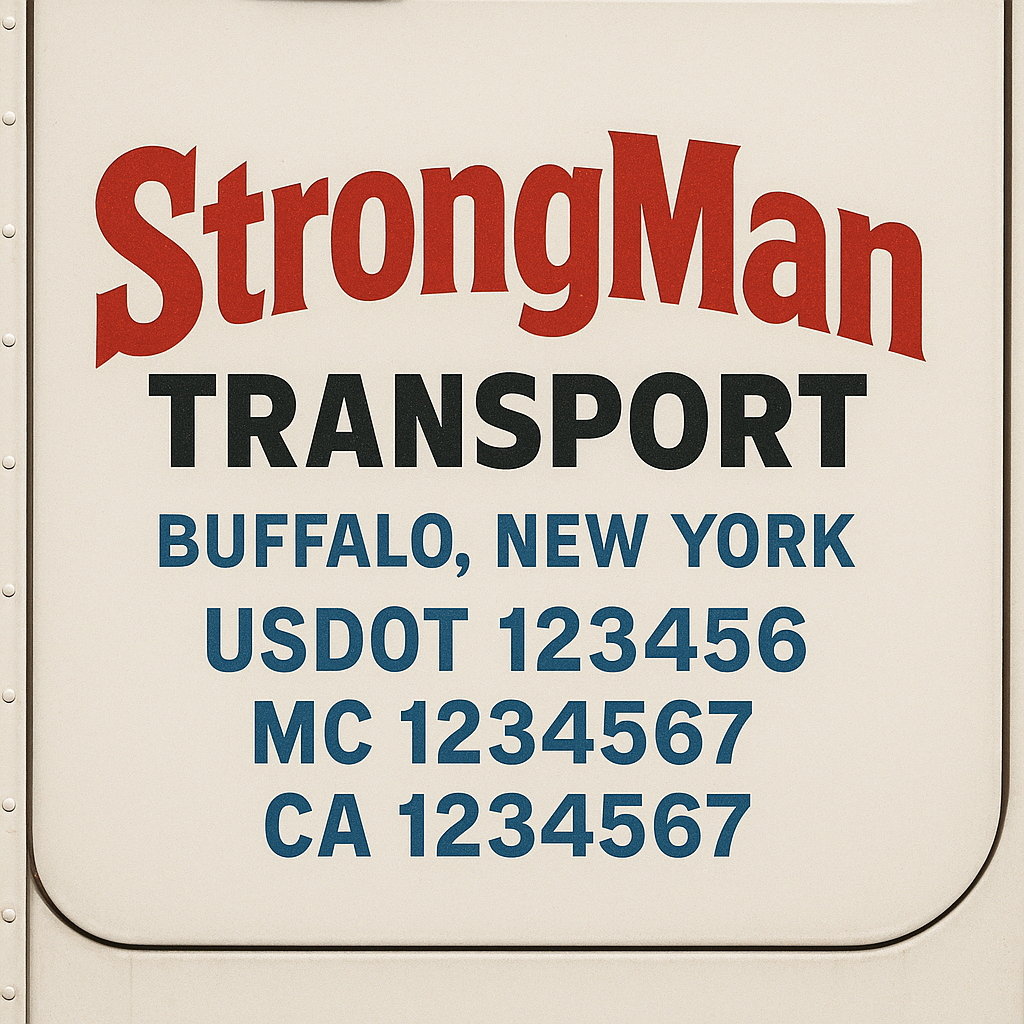 Custom Truck Door Decal Sticker Label Signs For Compliance | USDOT Truck Door Decal Lettering For Trucking & Transport Companies