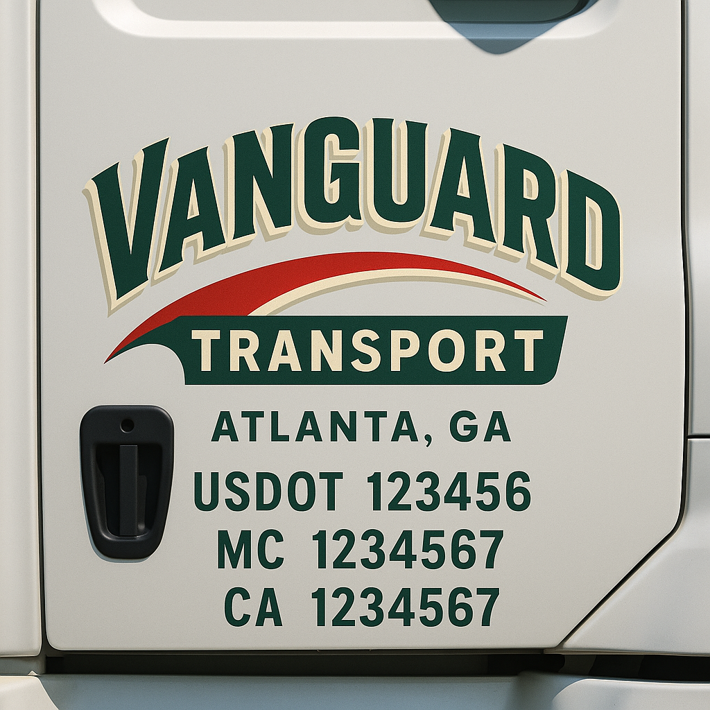 Custom Truck Door Decal Sticker Label Signs For Compliance | USDOT Truck Door Decal Lettering For Trucking & Transport Companies
