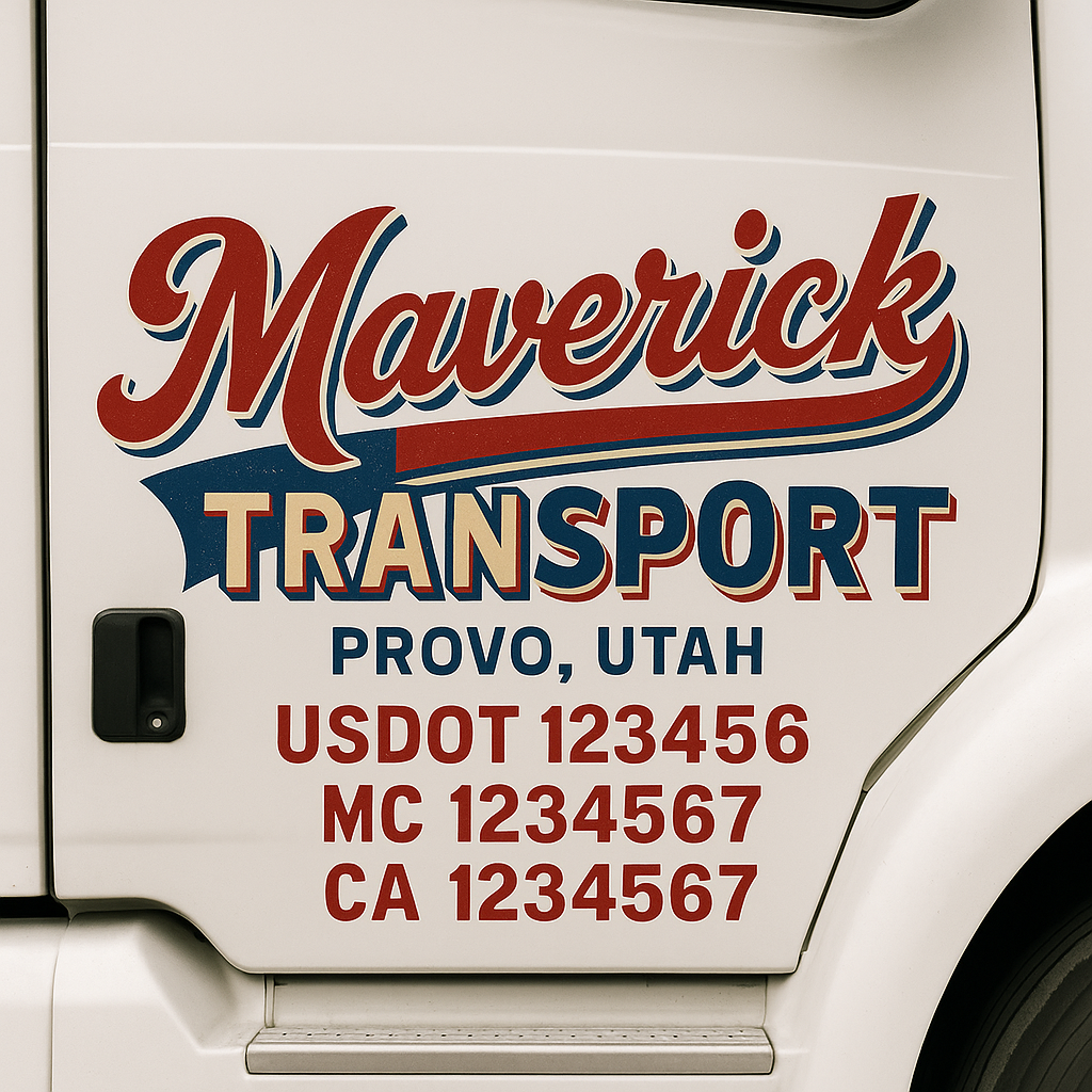 Custom Truck Door Decal Sticker Label Signs For Compliance | USDOT Truck Door Decal Lettering For Trucking & Transport Companies