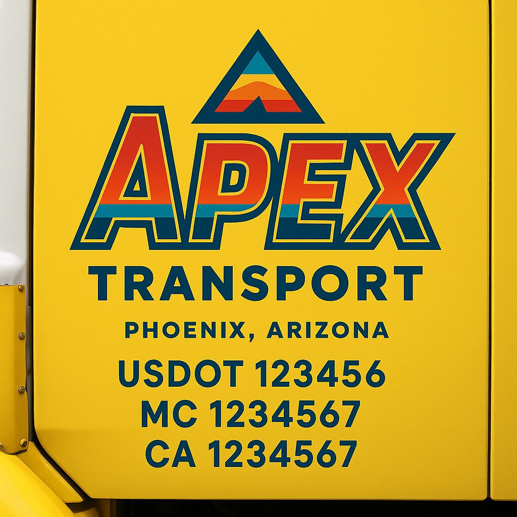 Custom Truck Door Decal Sticker Label Signs For Compliance | USDOT Truck Door Decal Lettering For Trucking & Transport Companies