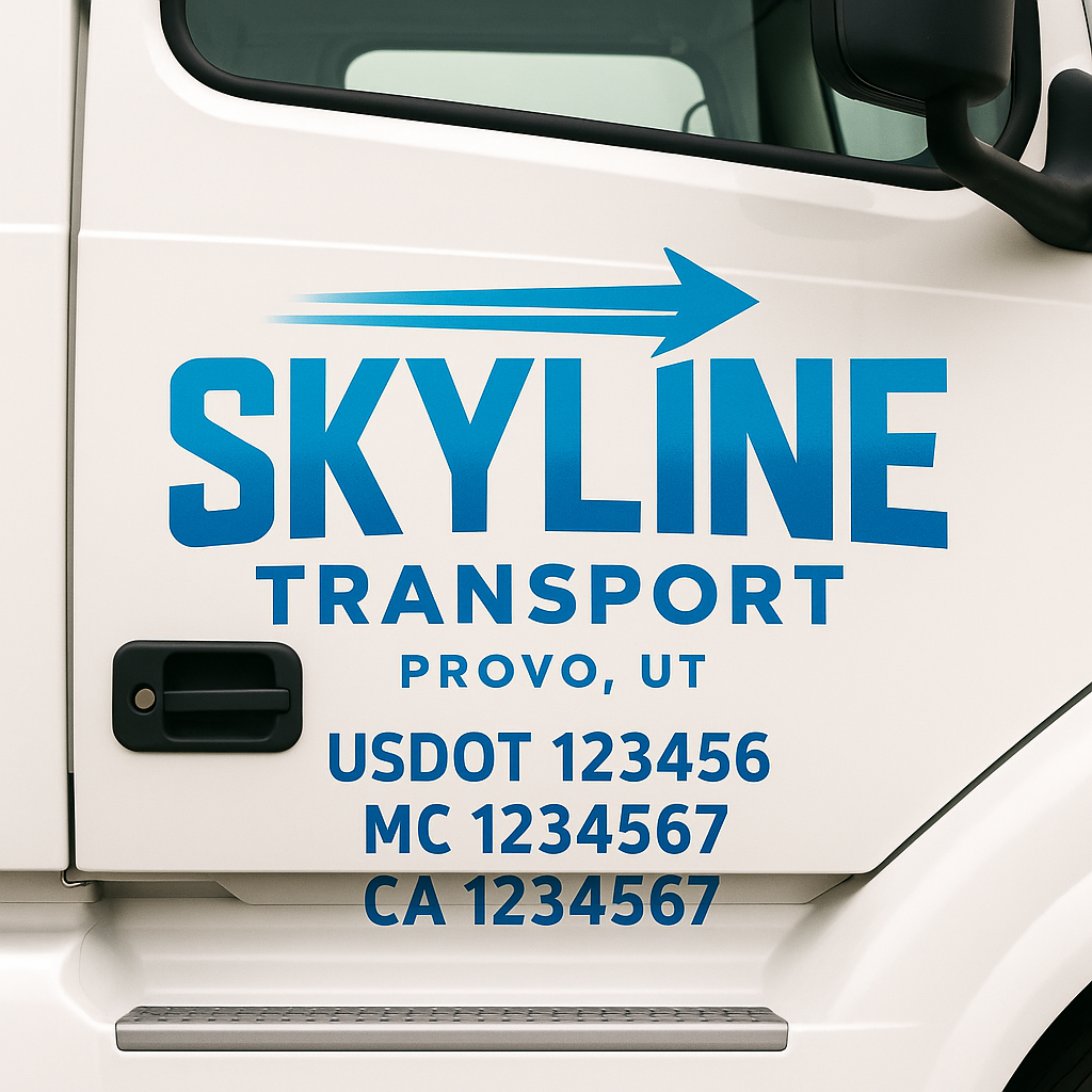 Custom Truck Door Decal Sticker Label Signs For Compliance | USDOT Truck Door Decal Lettering For Trucking & Transport Companies