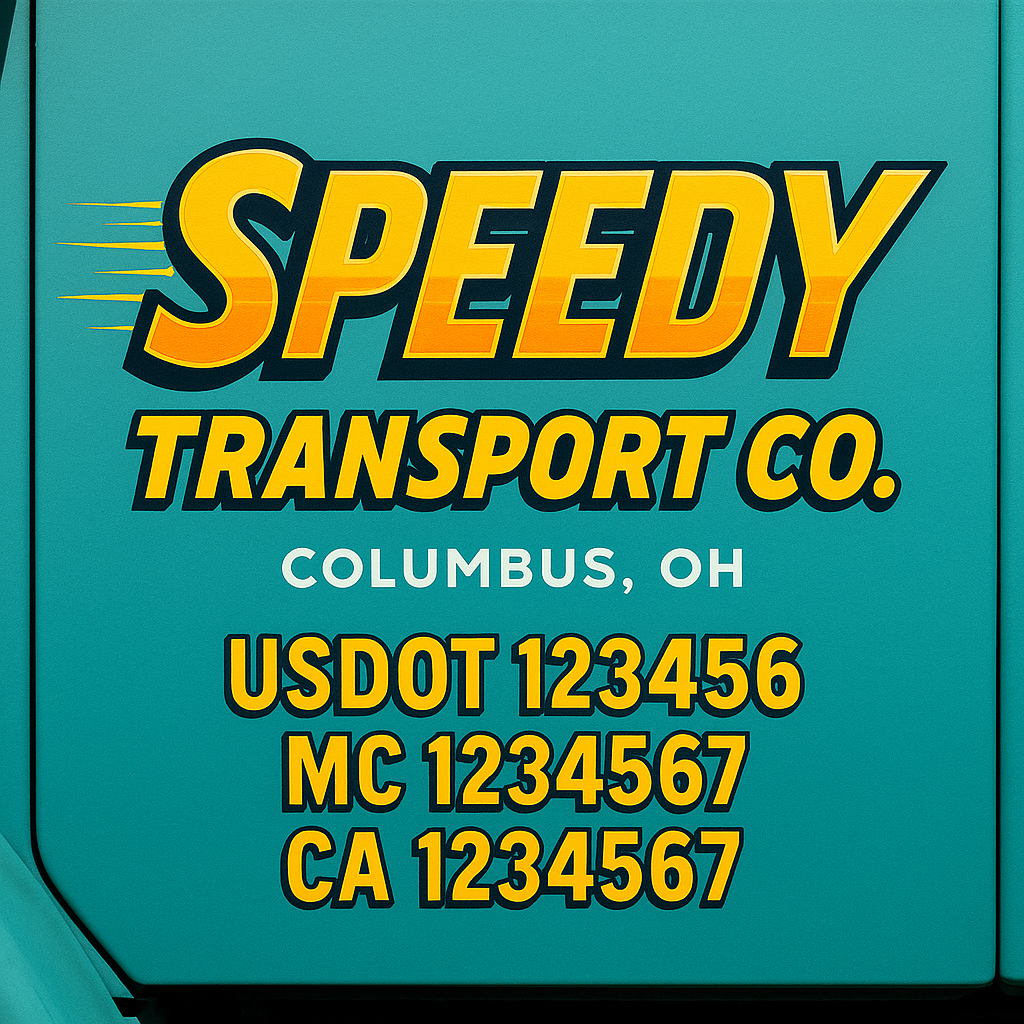 Custom Truck Door Decal Sticker Label Signs For Compliance | USDOT Truck Door Decal Lettering For Trucking & Transport Companies
