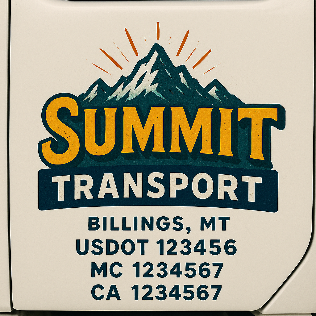 Custom Truck Door Decal Sticker Label Signs For Compliance | USDOT Truck Door Decal Lettering For Trucking & Transport Companies
