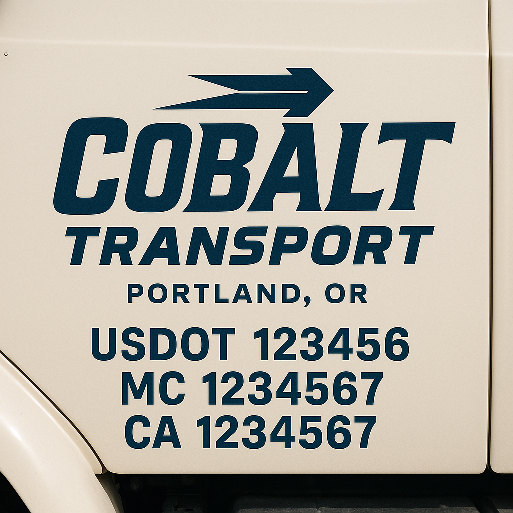Custom Truck Door Decal Sticker Label Signs For Compliance | USDOT Truck Door Decal Lettering For Trucking & Transport Companies