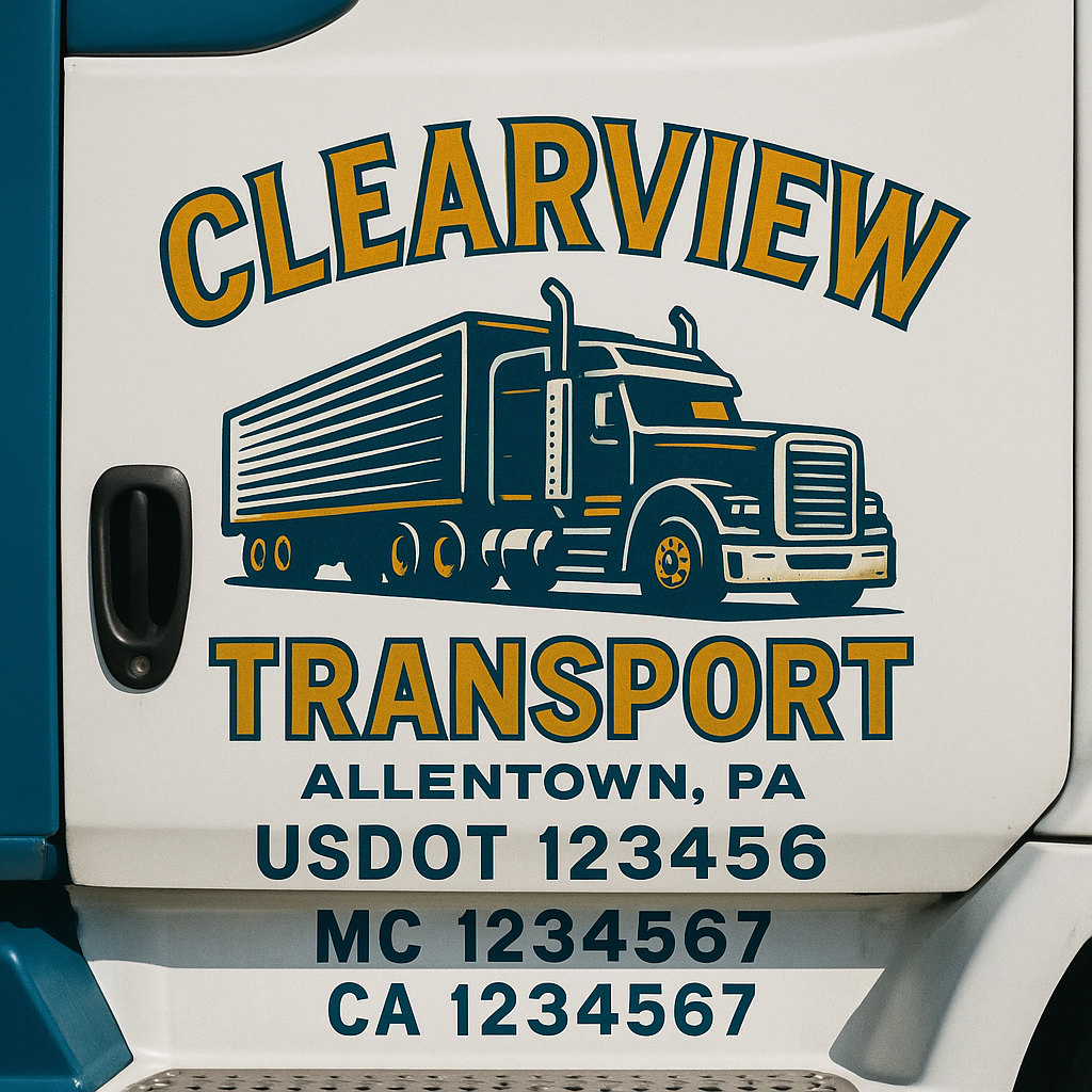 Custom Truck Door Decal Sticker Label Signs For Compliance | USDOT Truck Door Decal Lettering For Trucking & Transport Companies