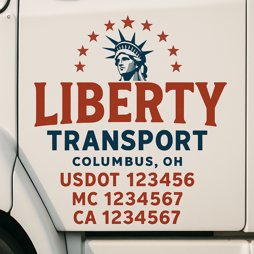 Custom Truck Door Decal Sticker Label Signs For Compliance | USDOT Truck Door Decal Lettering For Trucking & Transport Companies