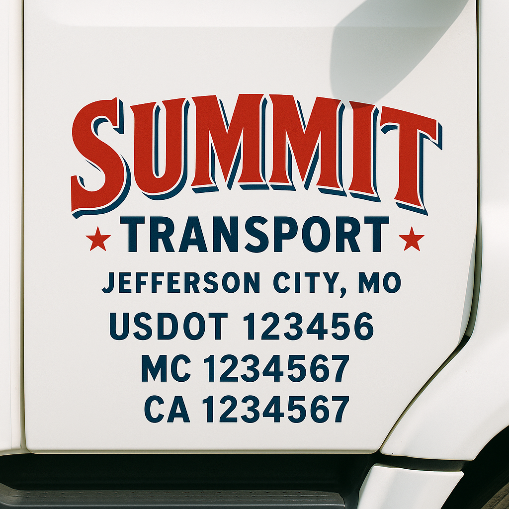 Custom Truck Door Decal Sticker Label Signs For Compliance | USDOT Truck Door Decal Lettering For Trucking & Transport Companies