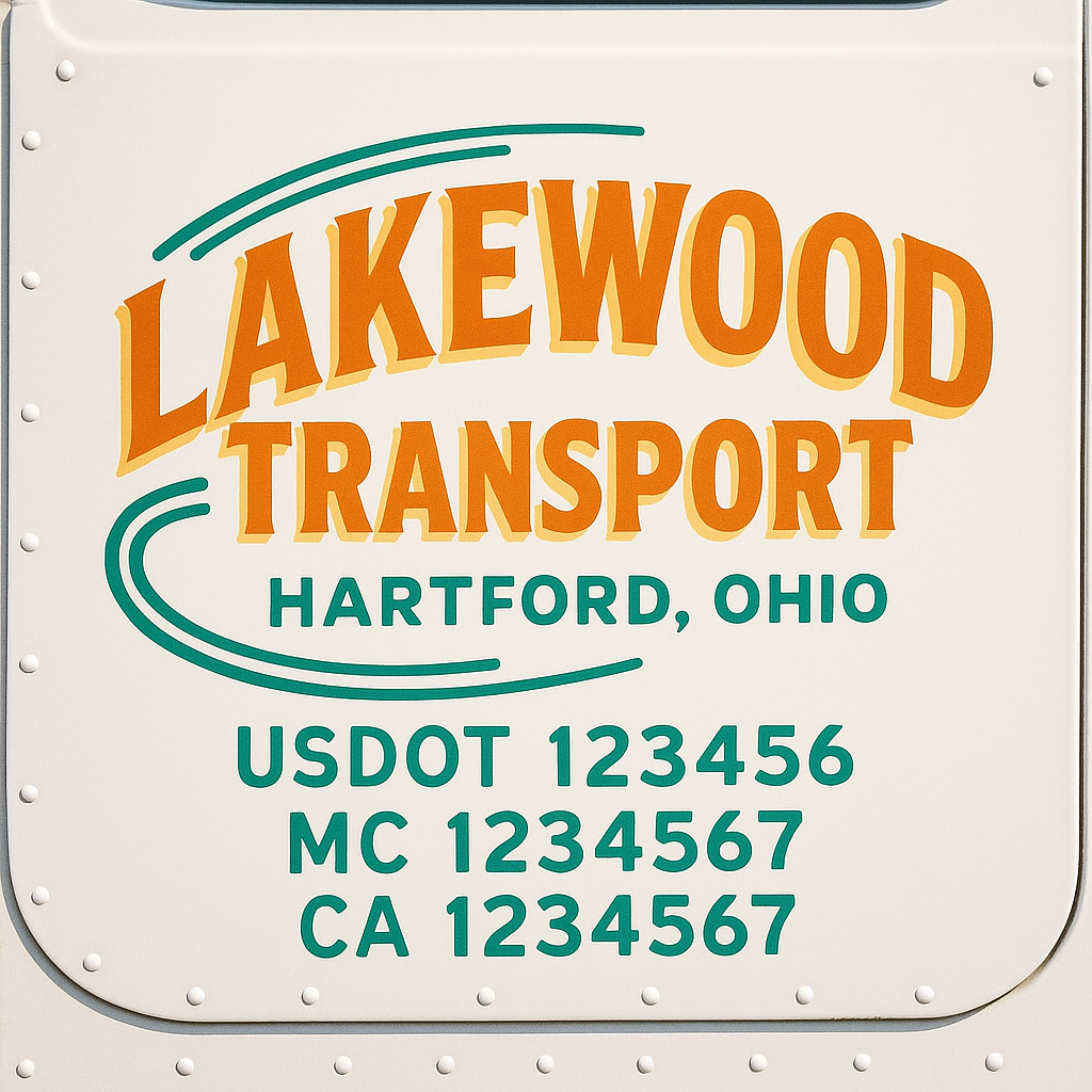 Custom Truck Door Decal Sticker Label Signs For Compliance | USDOT Truck Door Decal Lettering For Trucking & Transport Companies