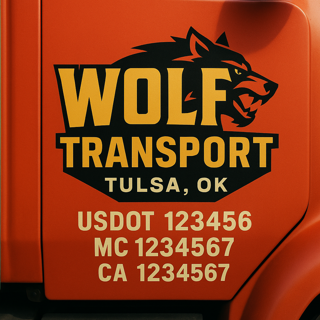 Custom Truck Door Decal Sticker Label Signs For Compliance | USDOT Truck Door Decal Lettering For Trucking & Transport Companies