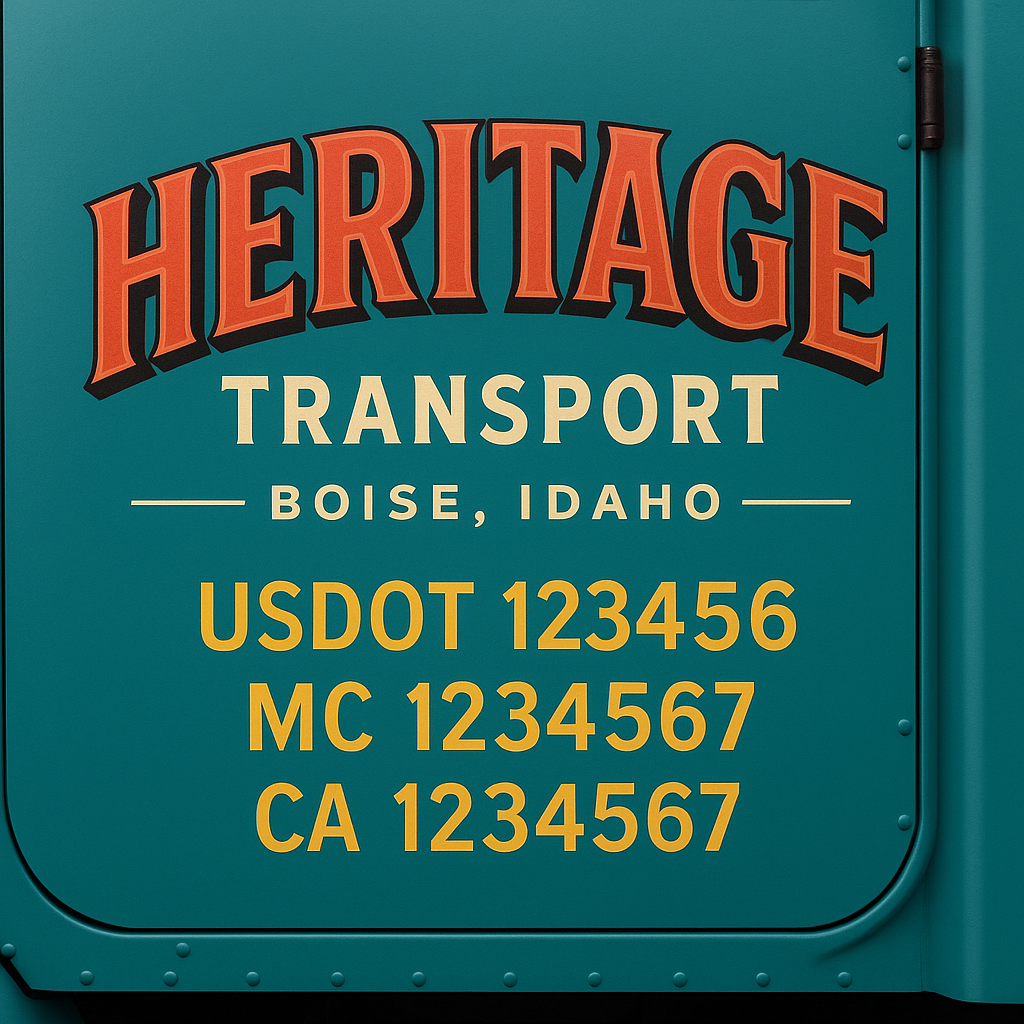 Custom Truck Door Decal Sticker Label Signs For Compliance | USDOT Truck Door Decal Lettering For Trucking & Transport Companies