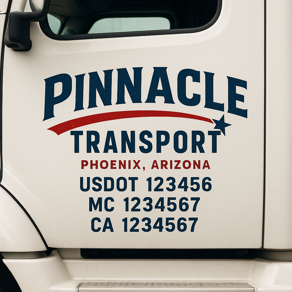 Custom Truck Door Decal Sticker Label Signs For Compliance | USDOT Truck Door Decal Lettering For Trucking & Transport Companies