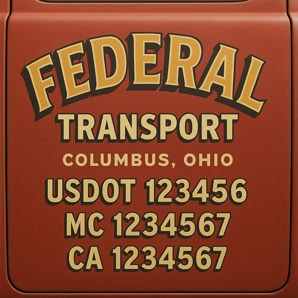 Custom Truck Door Decal Sticker Label Signs For Compliance | USDOT Truck Door Decal Lettering For Trucking & Transport Companies