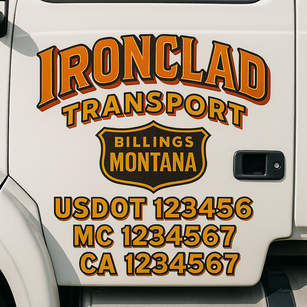 Custom Truck Door Decal Sticker Label Signs For Compliance | USDOT Truck Door Decal Lettering For Trucking & Transport Companies
