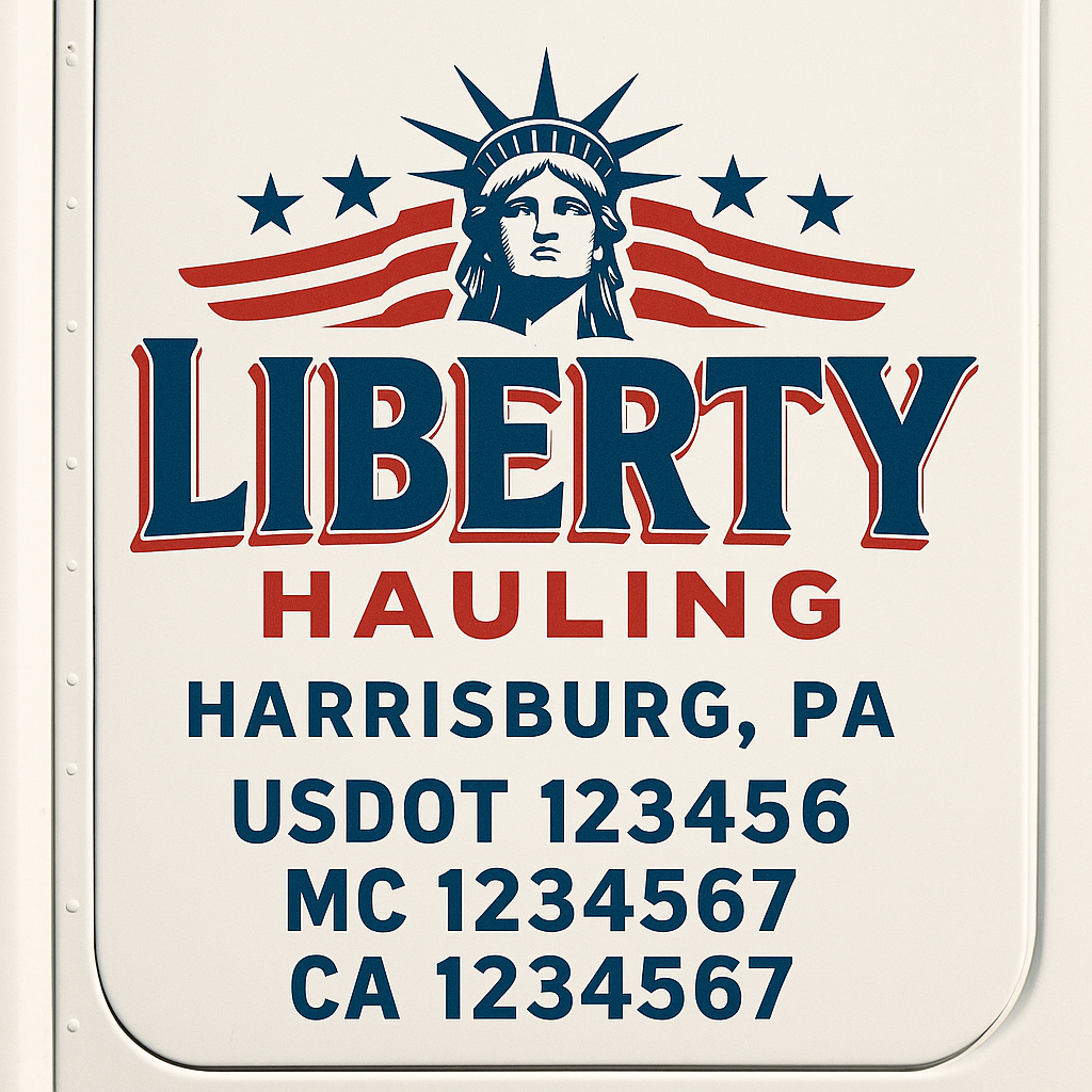 Custom Truck Door Decal Sticker Label Signs For Compliance | USDOT Truck Door Decal Lettering For Trucking & Transport Companies