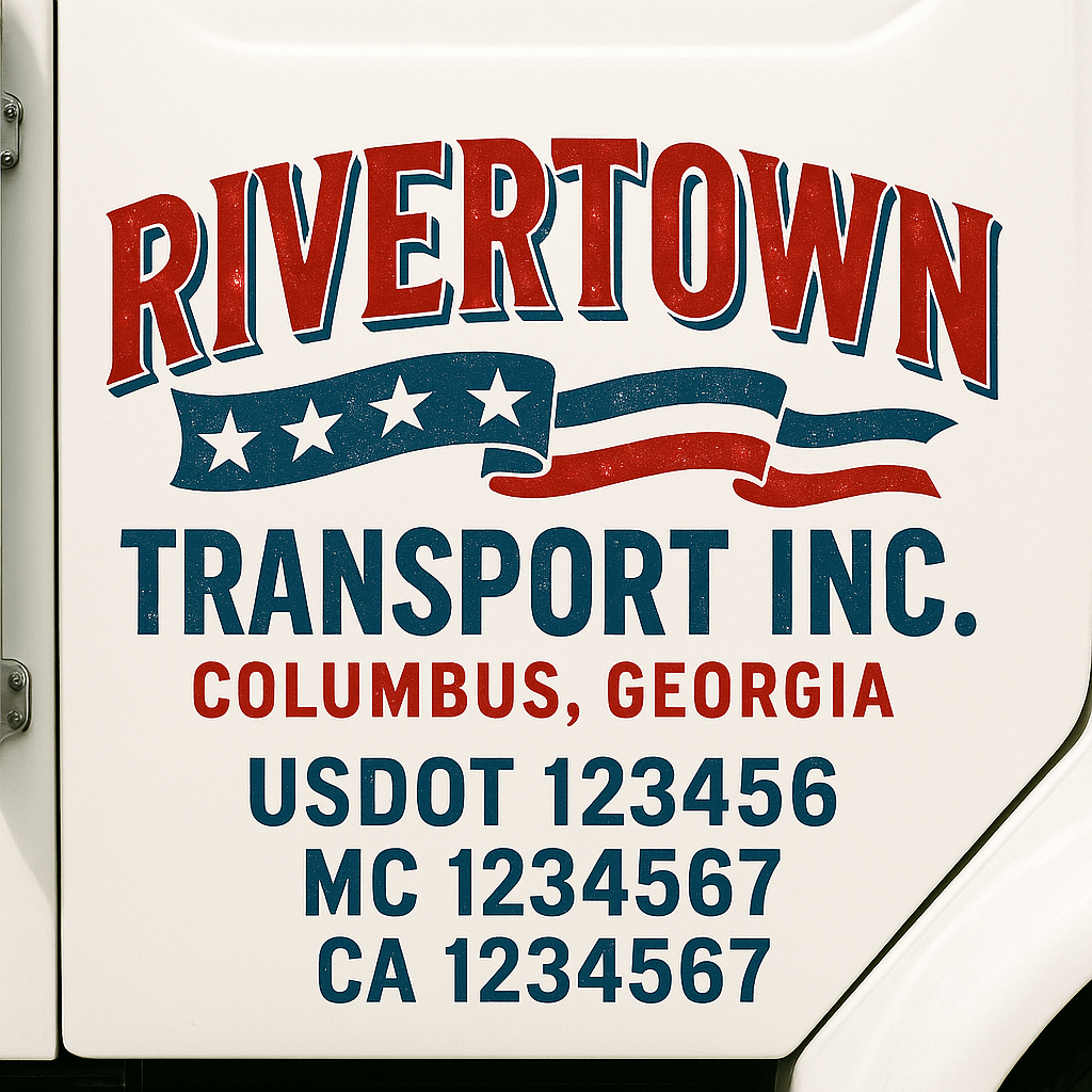 Custom Truck Door Decal Sticker Label Signs For Compliance | USDOT Truck Door Decal Lettering For Trucking & Transport Companies