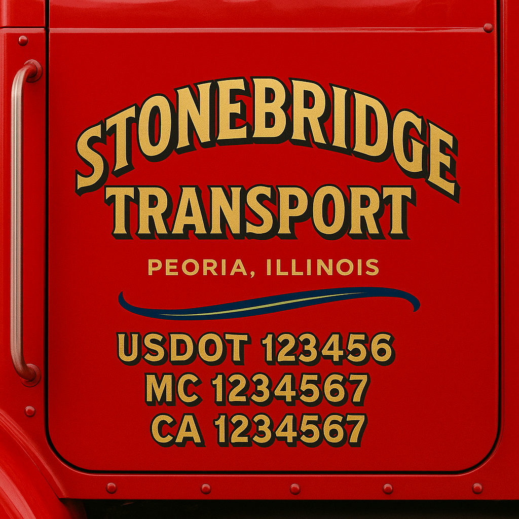 Custom Truck Door Decal Sticker Label Signs For Compliance | USDOT Truck Door Decal Lettering For Trucking & Transport Companies
