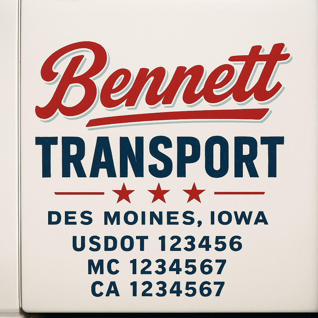 Custom Truck Door Decal Sticker Label Signs For Compliance | USDOT Truck Door Decal Lettering For Trucking & Transport Companies